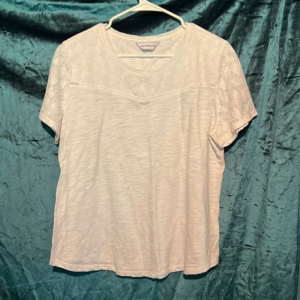 Liz Claiborne white lace top